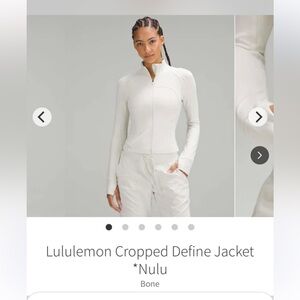 NWT Lululemon Cropped Define Jacket *Nulu / Bone
